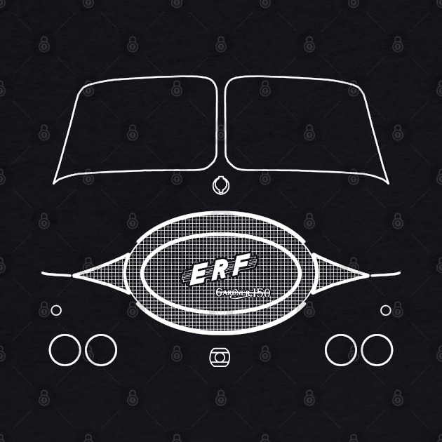 ERF KV classic 1950s lorry white outline graphic by soitwouldseem